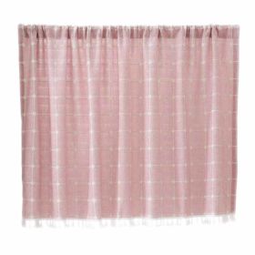 Modern Half Window Curtain Dormitory Curtain Bedroom Pink Short Curtains, 55x18 inch