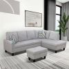 Grey Flannel Living Room Sofa Set A