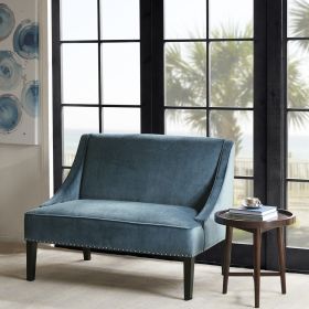 44" Settee,Polyester Fabric Rich Upholstery Modern Style For Living room,Blue