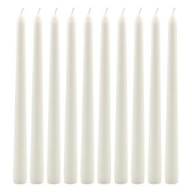 Stonebriar Unscented 10" Dripless Taper Candles with 7 Hour Burn, 10 Pack, White