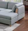 Living Room Furniture Corner Wedge Light Grey Dorris Fabric 1pc Cushion Wedge Sofa Wooden Legs