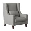 1pc Traditional Accent Chair with Pillow Nailhead Trim Light Gray Polyester Upholstered Solid Wood Furniture Modern Living Room Chair