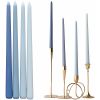 MGEZCOO 12 Inch Gradient Blue Taper Candle Sticks Pack of 4-Unscented Smokeless