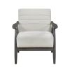 Casual Transitional Accent Chair 1pc Pearl-hued Fabric Upholstery Dark Gray Frame Solid Wood Living Room Furniture