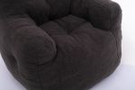 010-Soft Teddy Fabric Tufted Foam Bean Bag Chair With Teddy Fabric Dark Gray