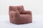 010-Soft Teddy Fabric Tufted Foam Bean Bag Chair With Teddy Fabric Bean Paste Red