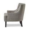 Modern Traditional Accent Chair Button Tufted Taupe Fabric Upholstery Solid Wood 1pc Living Room Furniture