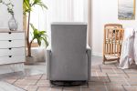 Modern Upholstered Rocker Nursery Chair Plush Seating Glider Swivel Recliner Chair, Gray