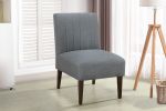 Stylish Comfortable Accent Chair 1pc Gray Fabric Upholstered Plush Seating Living Room Furniture Armless Chair