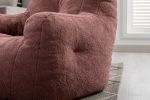 010-Soft Teddy Fabric Tufted Foam Bean Bag Chair With Teddy Fabric Bean Paste Red