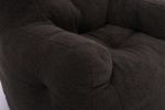 010-Soft Teddy Fabric Tufted Foam Bean Bag Chair With Teddy Fabric Dark Gray