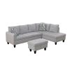 Grey Flannel Living Room Sofa Set A