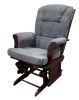 ACME Aeron Chair & Ottoman (2Pc Pk) in Gray Microfiber & Cherry 59338