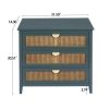 3 Drawer Cabinet,Natural rattan,American Furniture,Suitable for bedroom, living room, study