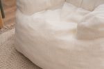 010-Soft Teddy Fabric Tufted Foam Bean Bag Chair With Teddy Fabric Ivory White