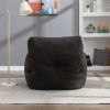 010-Soft Teddy Fabric Tufted Foam Bean Bag Chair With Teddy Fabric Dark Gray