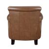 Traditional Brown Leather Accent Chair 1pc Solid Wood Frame Top-Grain Leather Nailhead Trim Classic Modern Living Room Furniture