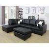 Black Faux Leather 3-Piece Couch Living Room Sofa Set A