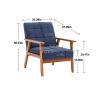 Leisure Chair with Solid Wood Armrest and Feet, Mid-Century Modern Accent chair, for Living Room Bedroom Studio chair