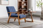 Leisure Chair with Solid Wood Armrest and Feet, Mid-Century Modern Accent chair, for Living Room Bedroom Studio chair